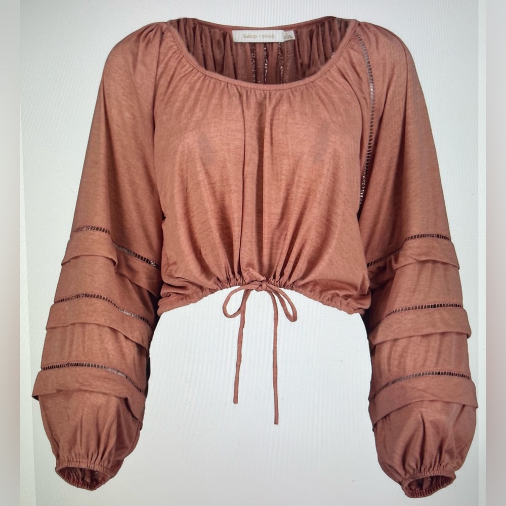 BISHOP + YOUNG ANTHROPOLOGIE Kiki Drawstring Top in Divine  New With Tags Small
